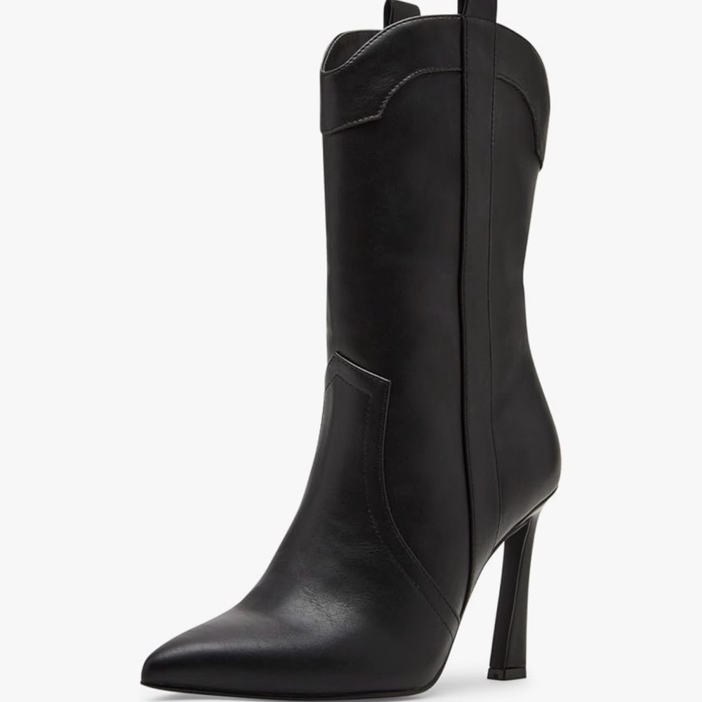 Madden Girl Sleek Black Heeled Boots